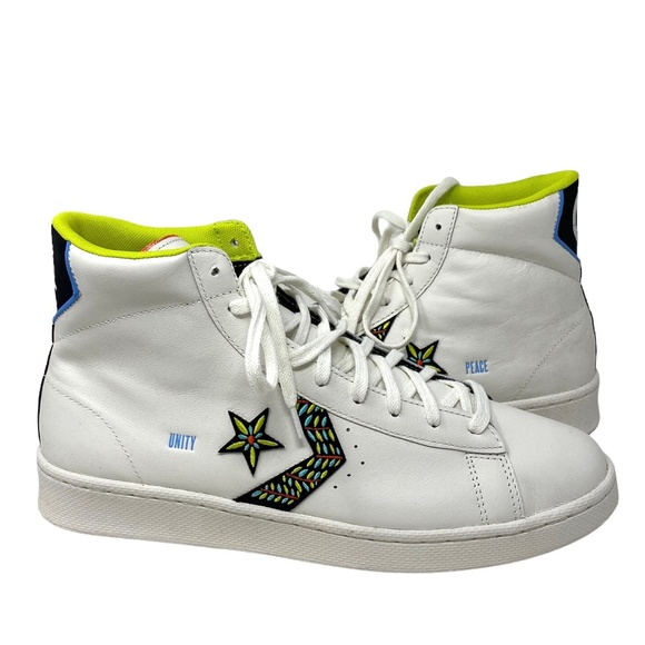 Converse Pro Leather All Star High Top White Leather Men’s Sneakers Size 172187C - Picture 2 of 9